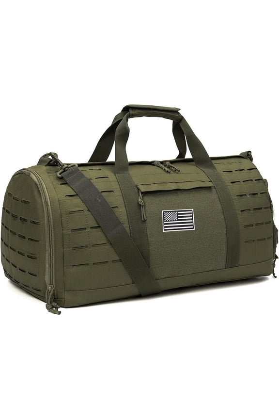 WarmH 40L Military Tactical Duffle Bag For Men Sport Gym Fitness Tote Travel Training Workout With Shoe Compartment Basketball Football Weekender