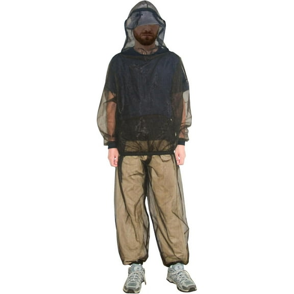 WarmH Mosquito Suit - Net Bug Mesh Pants & Jacket with Hood for Outdoor Protection from Bugs, Flies, Gnats, No-See-Ums & Midges - Mosquito Clothing for Men & Women with Carrybag, M Size