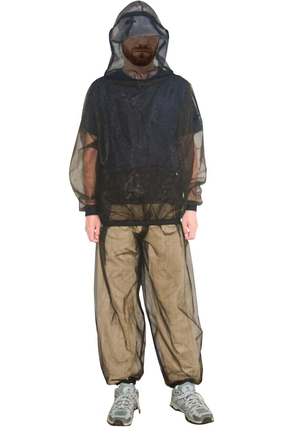 WarmH Mosquito Suit - Net Bug Mesh Pants & Jacket with Hood for Outdoor Protection from Bugs, Flies, Gnats, No-See-Ums & Midges - Mosquito Clothing for Men & Women with Carrybag, M Size