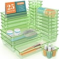 thumbnail image 1 of Clear Plastic Drawer Organizer Set, 4 Sizes Desk Drawer Divider Organizers and Storage Bins for Makeup, Jewelry, Gadgets for Kitchen, Bedroom, Bathroom, Office, 1 of 6
