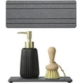 thumbnail image 1 of WarmHaven 2PCS Diatomite Quick Stone Drying Tray Mat For Bathroom & Kitchen Counter,Instant Dry Water Absorbent Drink Bar Coaster,Vanity Sink Caddy Organizer,Dish Soap Sponge Holder,Dark Gray,9"x3.5", 1 of 14
