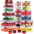 thumbnail image 1 of WarmHaven 56 PCS Food Storage Containers with Lids Airtight- Plastic Container for Pantry Kitchen Organization-Microwave Dishwasher,Freezer Safe 100% Leak Proof (28 Stackable Boxes-28 Lids), 1 of 14