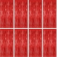 thumbnail image 1 of WarmHaven 8 Pack Red Backdrop,3.28 FT x7.05FTStreamer Party Decorations,Metallic Foil Fringe Curtains Party Streamer Photo Booth Backdrop,Red Tinsel Canival Theme Party Decor for Engagement Birthday, 1 of 14