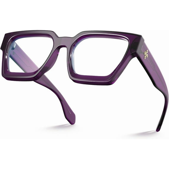 WarmHaven Blue Light Blocking Glasses Rectangle Chic Preppy Look MultiColor Frame for Women Men RIVER