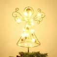 thumbnail image 1 of WarmHaven Christmas Tree Topper, Glittered Gold Angel Tree Topper for Christmas Treetop, 30 LED Timer Sparkling Tree Toppers for Christmas Tree Decorations, 1 of 7