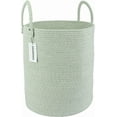 thumbnail image 1 of WarmHaven Cotton Rope Laundry Basket Hamper for Clothes Woven Storage Basket for Living Room Bedroom Boho Tall Rope Baskets for Blanket Toys Pillow Towels Baby Nursery Hamper Bin green, 1 of 14