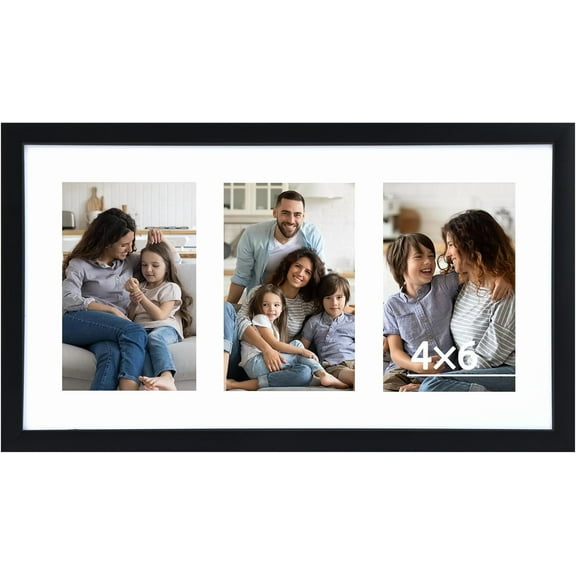 WarmHaven Fixwal 8x14 Collage Picture Frame with Three Openings for Displaying 4x6 Pictures, 4x6 Picture Frame Collage, Gallery Wall Frame, Multi Picture Frames for Wall Decor