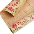 thumbnail image 1 of WarmHaven Kraft Christmas Wrapping Paper Mini Roll, Holly Leaves and Red Berries Pattern, for Classic Christmas, Winter Holiday Gift Wrapping, 17" x 33' (46.7 sq. ft), 1 of 14