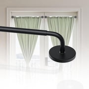RFGUB Magnetic Curtain Rods for Metal Door, 18 to 30 Inch Curtain Magnet Rod 1/2 Inch Diameter Magnetic Caf  Rod Adjustable Appliances for French Doors Cafe WindowBlack, 1Pack