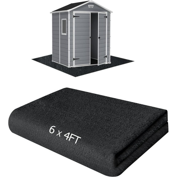 WarmHaven Outdoor Storage Shed Floor Mat,6 * 4FT Waterproof Washable Garden Flooring Pad with Non Slip Backing, Soft Furniture Patio Covering Carport dust Oil Mat-Tool Shed, Storage Shed Not Included