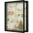 thumbnail image 1 of WarmHaven Shadow Box Frame 13x16, Deep Large Shadow Box Display Case with Unique Beads Door and Glass Window, Wood Memory Box for Pictures,Medals,Memorabilia,Collections Black, 1 of 12