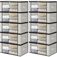 thumbnail image 1 of WarmHaven Storage 10-Pack Clothes Organizer Storage Bags Foldable Storage Box with Large Clear Window Sturdy Handles for Closet, Dorm, Pillows, Bedding, Clothes, Blankets, 35L, Ivory, 1 of 15