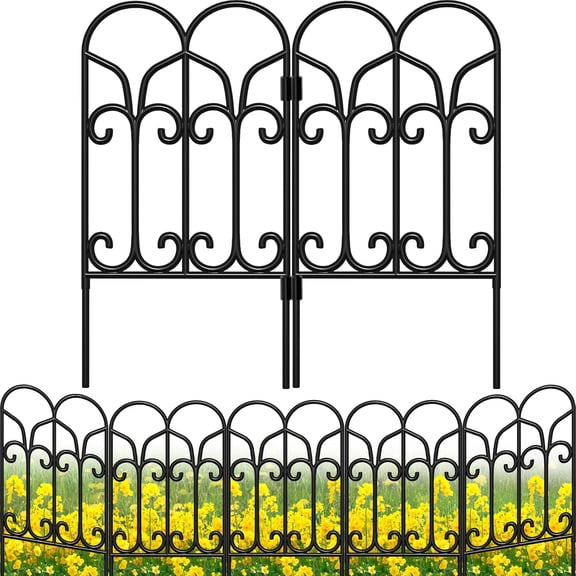 WarmHaven10 Panels 22in(H)×10ft(L) Decorative Garden Fences and Borders for Dogs No Dig Metal Fence Panels Garden Edging Border Fence for Animal Barrier Fencing for Flower Beds Yard