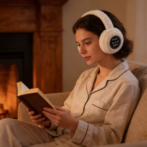 WarmTune Wireless Bluetooth Earmuffs -- Foldable Headset with Noise Reduction, Plush Polyester Ear Cushions, 10m Range, Long Battery Life, USB Charging -- Black/White/Gray -- Indoor/Outdoor Sports