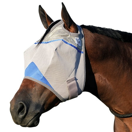 Cashel Crusader Sun Fly Mask & 70% UV Protection No Ears | Blue / Warmblood / Standard