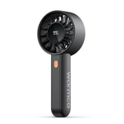 Warmco Portable Handheld Turbo Fan with LED Display, 5000mAh Rechargeable, Black