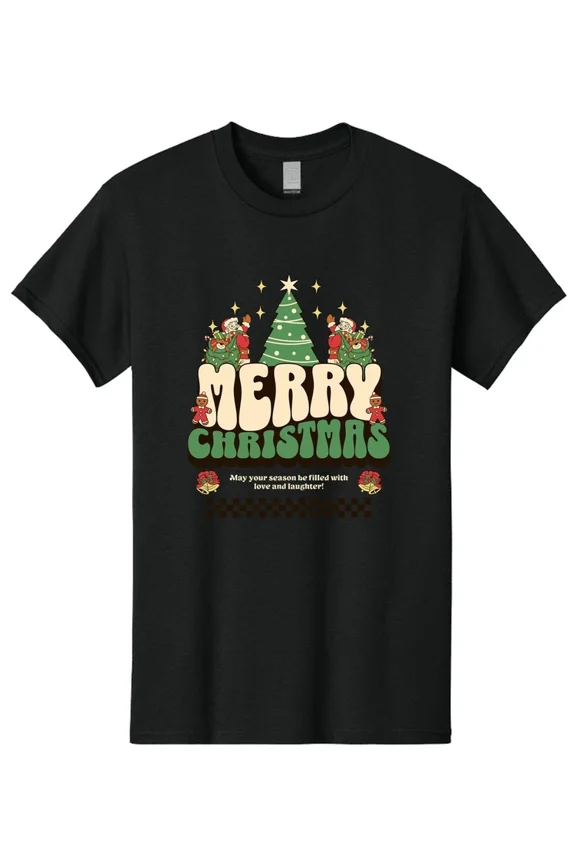 Warmest Winter Holiday Season's Greetings Design Festive Apparel Unisex T-Shirt, up to Size 5XL