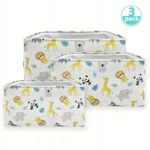 Warmgifts ‎Canvas Storage Baskets, Collapsible, Set of 3