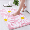 thumbnail image 1 of Evlmd Bathroom Rugs Non Slip Washable, Pink Large Bath Mats for Bathroom Floor, Soft Cute Daisy, Shaggy Soft and Absorbent, Thick Plush Shower Bath Rug Runner Decor, 16" X 24", 1 of 6