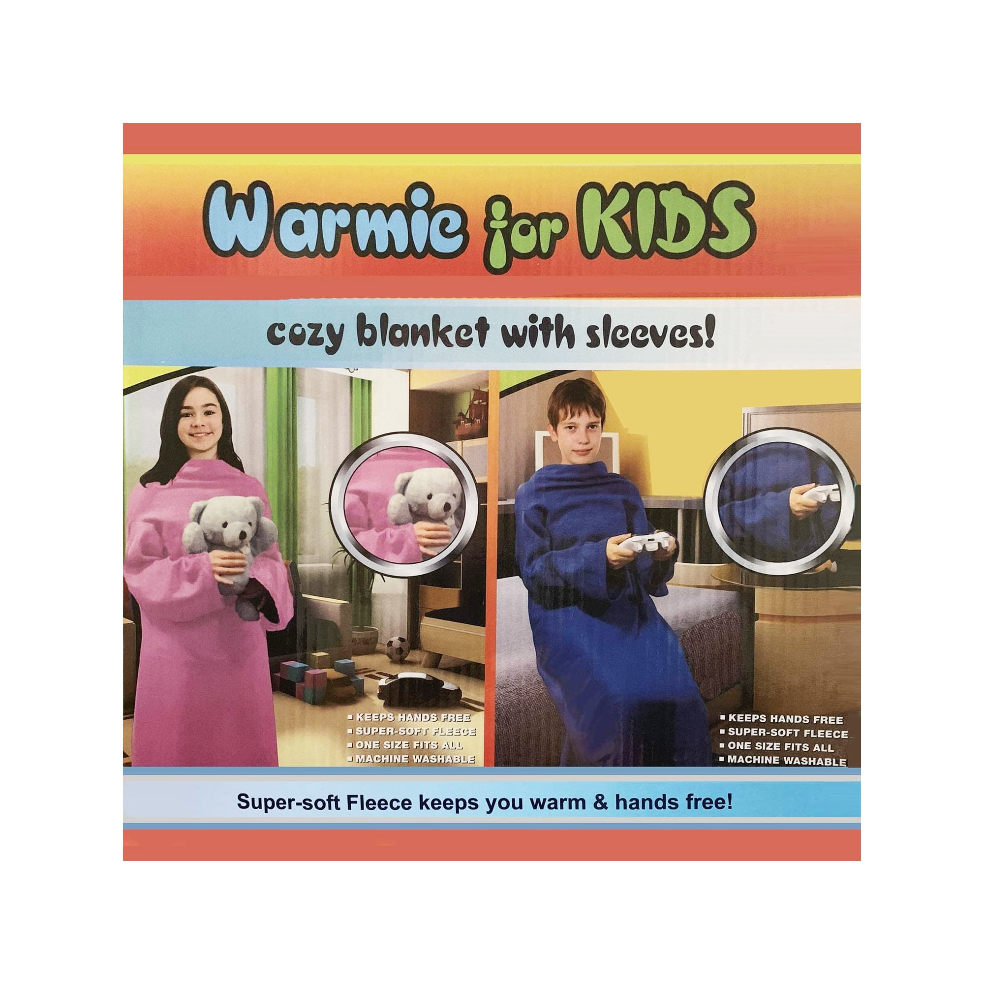 Warmie Kids Soft Cozy Blanket with Sleeves Watching TV Reading Surfing