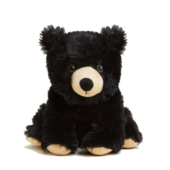 Warmies 13" Black Bear Stuffed Animal, Microwavable Heated Plushies and Weighted Soft Plush Toys