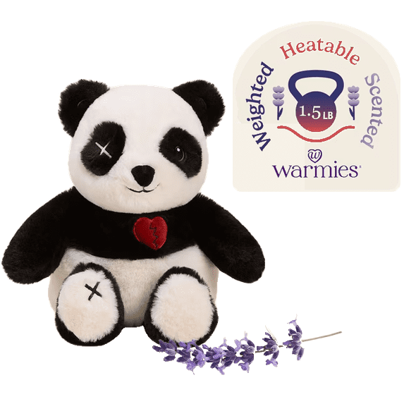 Warmies 13” Scary Cute Panda Stuffed Animal, Microwavable Heated Plushies and Weighted Soft Plush Toys