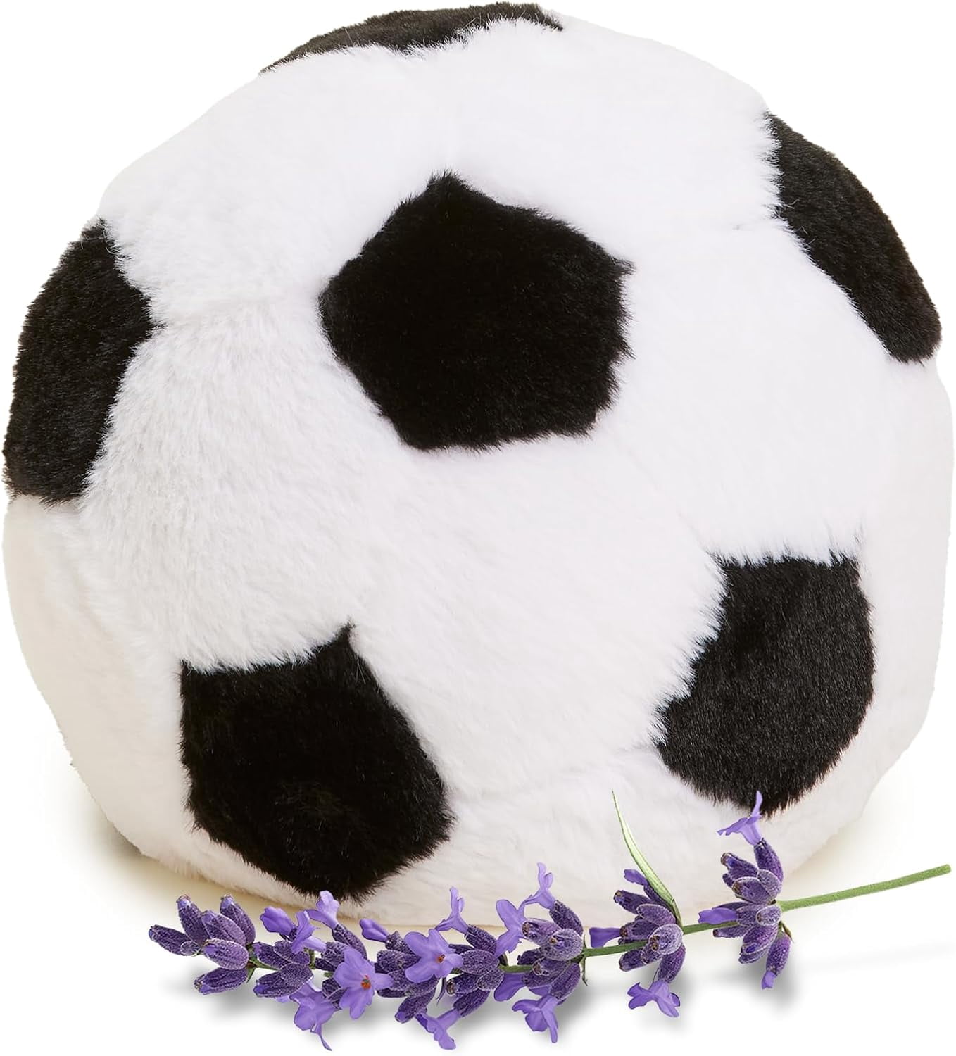 Warmies Microwavable Weighted Stuffed Toy, Lavender-Scented Soccer Ball Plushie, 1.5 lbs