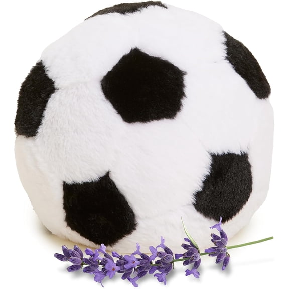 Warmies Microwavable Weighted Stuffed Toy, Lavender-Scented Soccer Ball Plushie, 1.5 lbs