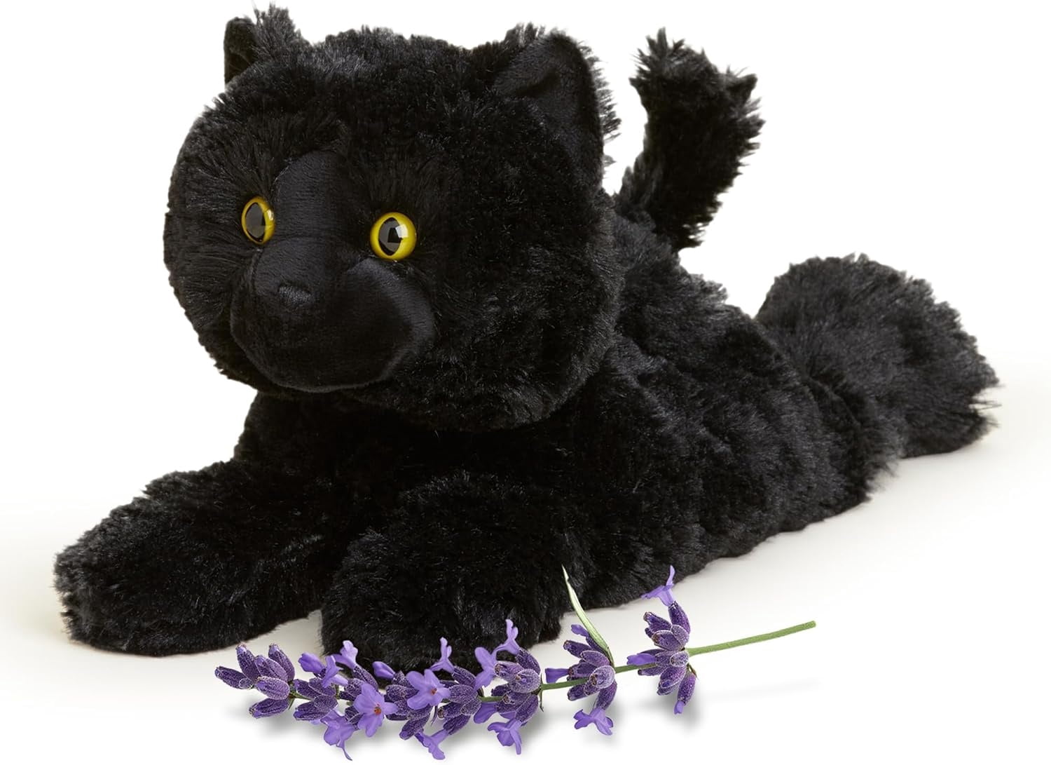 warmies 13” Black Cat Stuffed Animal, Microwavable Heated Plushies and Weighted Soft Plush Toys