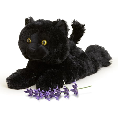 Warmies 13” Black Cat Stuffed Animal, Microwavable Heated Plushies and Weighted Soft Plush Toys