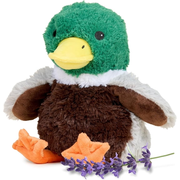 Warmies 13 Mallard Stuffed Animal, Microwavable Heated Plushies and Weighted Soft Plush Toys