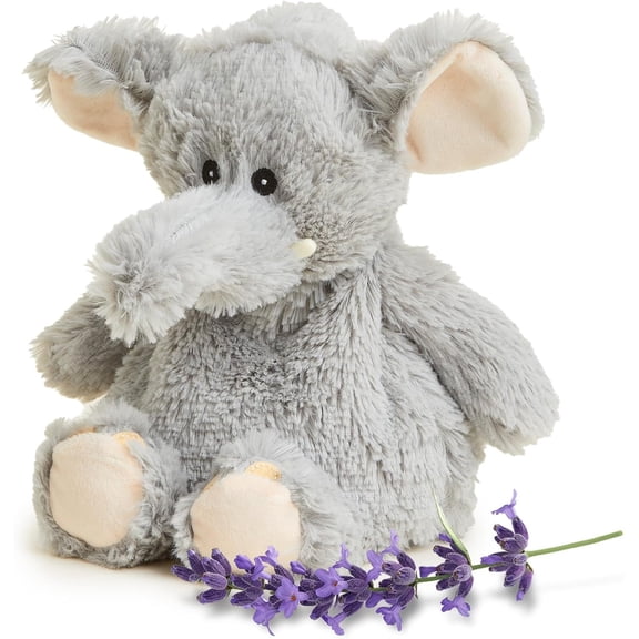 warmies 13 Gray Penguin Stuffed Animal, Microwavable Heated Plushies and Weighted Soft Plush Toys