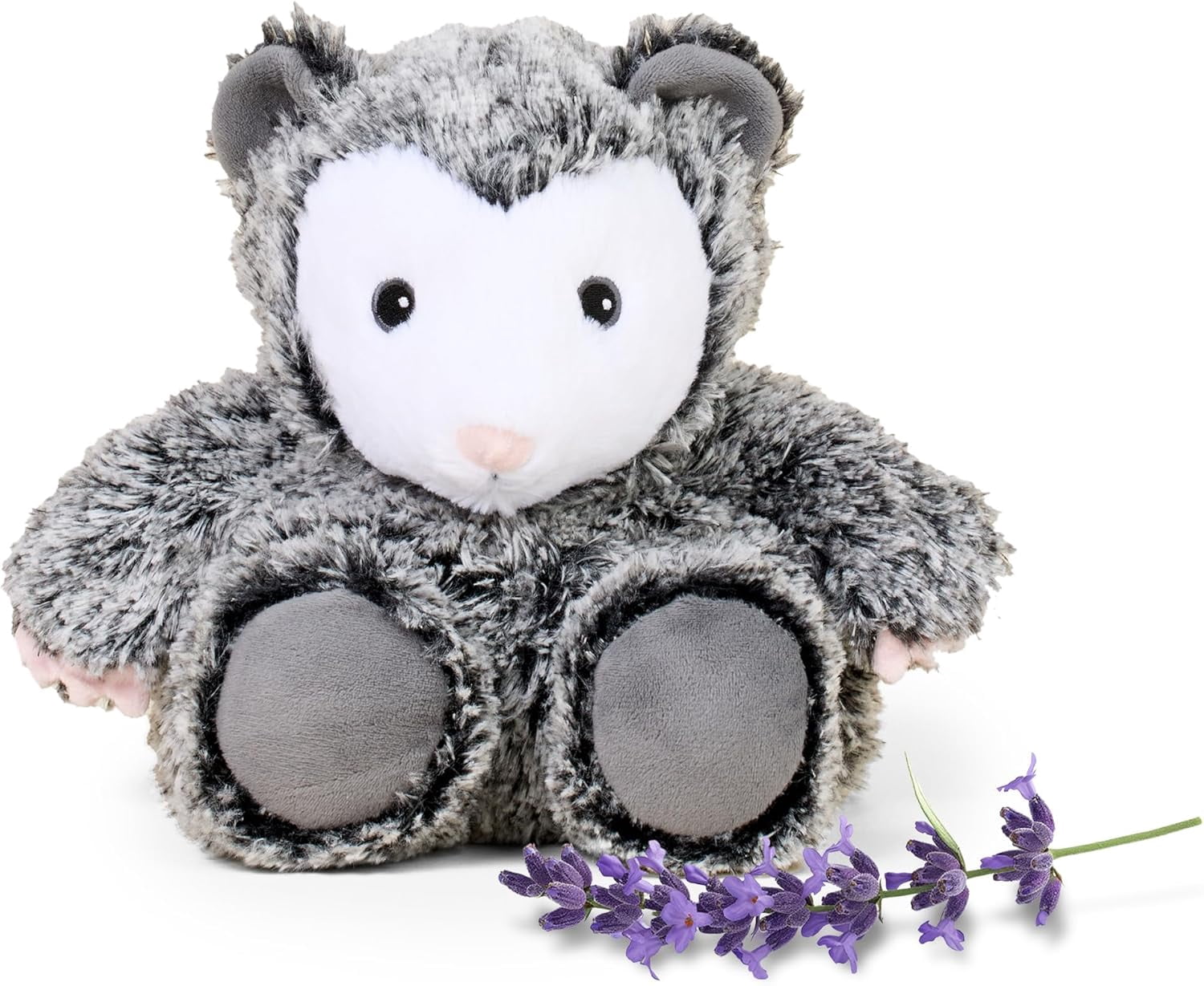 warmies 13” Opossum Stuffed Animal, Microwavable Heated Plushies and Weighted Soft Plush Toys