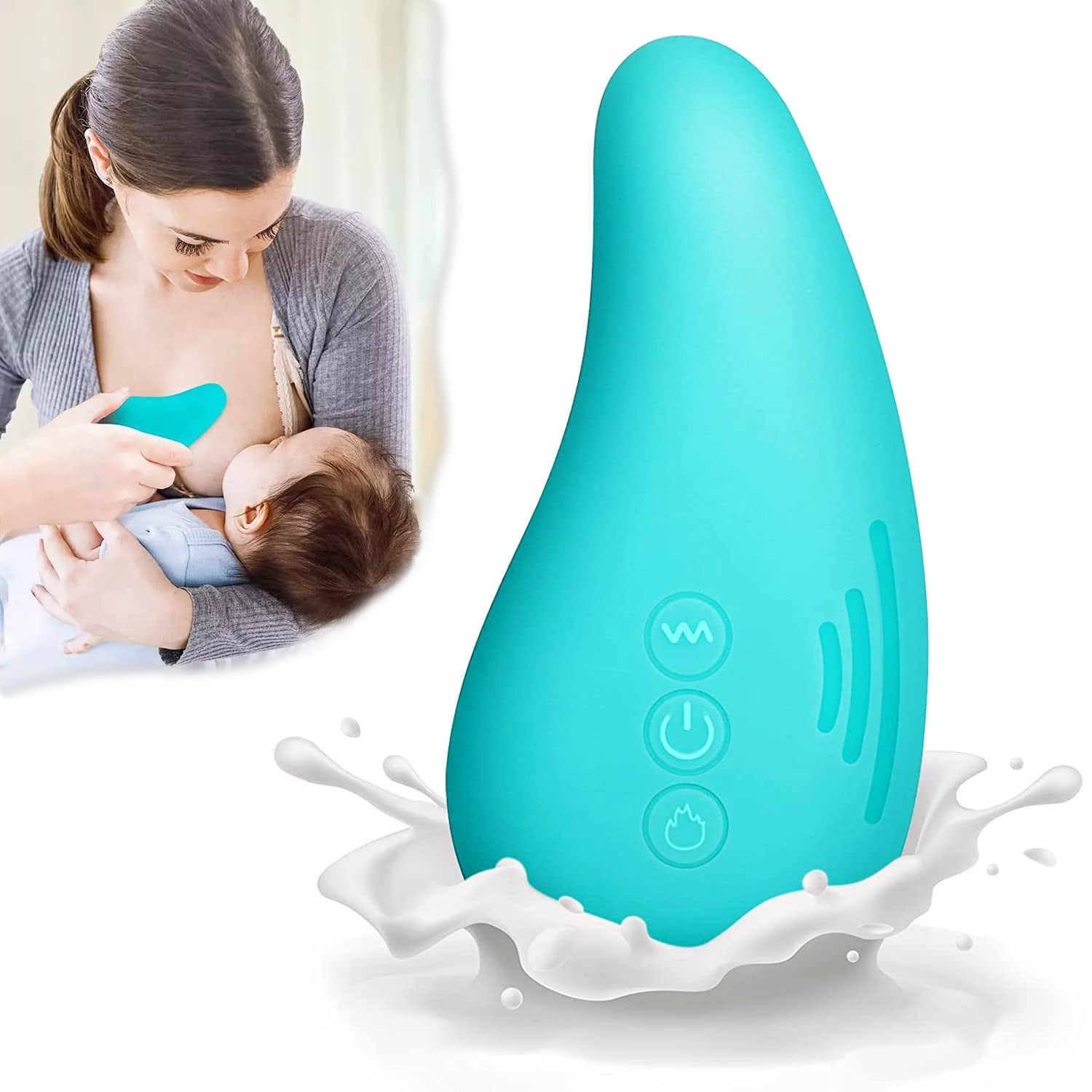 Warming Lactation Massager for Breastfeeding, QDD Heat and Vibration