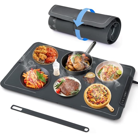 Warming Mat For - 24"x16" Electric Warming Trays for Buffets Party, Warmers For Thanksgiving, Christmas House Warming , Portable Heating Mat with 9 Temp Settings & 6H Timer