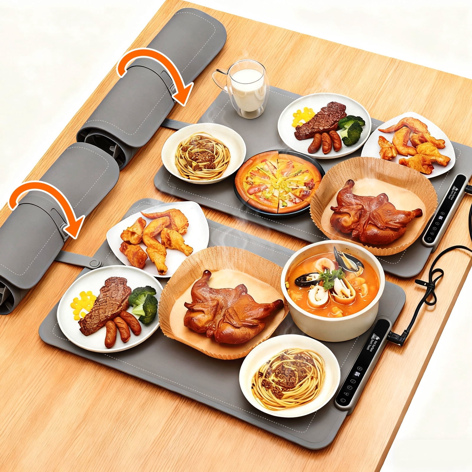 Warming Mat for Food, 2 Pack Food Warming Mat, Electric Warming Tray ...