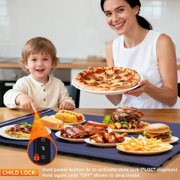 Warming Mat For Food Extra Large- 36"x16" Electric Warming Trays for Buffets Party, Food Warmers For Thanksgiving, Christmas House Warming Gift, Portable Heating Mat with 9 Temp Settings & 6H Timer