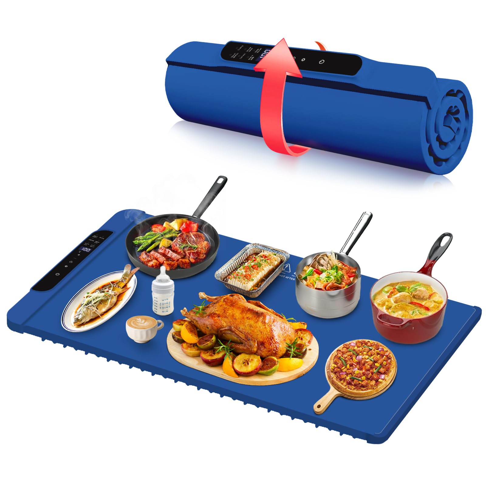 Warming Mat for Food Large, Electric Silicone Food Warmer Trays for ...