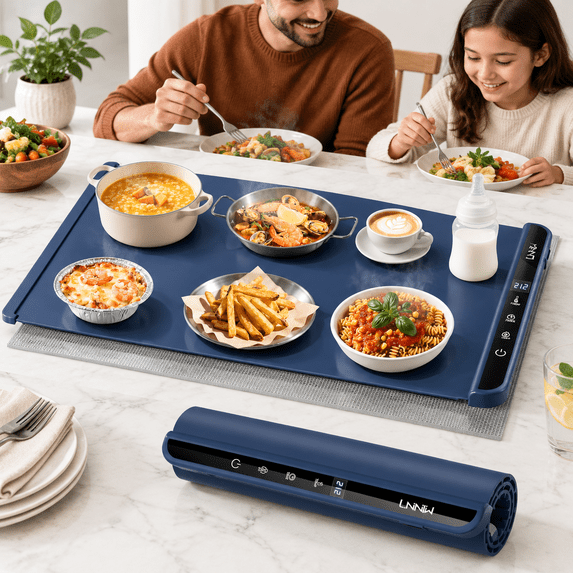 Warming Mat For Food 26x15 Inch Dark Blue Fast Heat Lock - Walmart.com