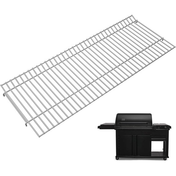Warming Rack for Grill 31.5"L x 12.5"W Heavy-Duty Stainless Steel Rust-Proof Dual-Tier Cooking Surface