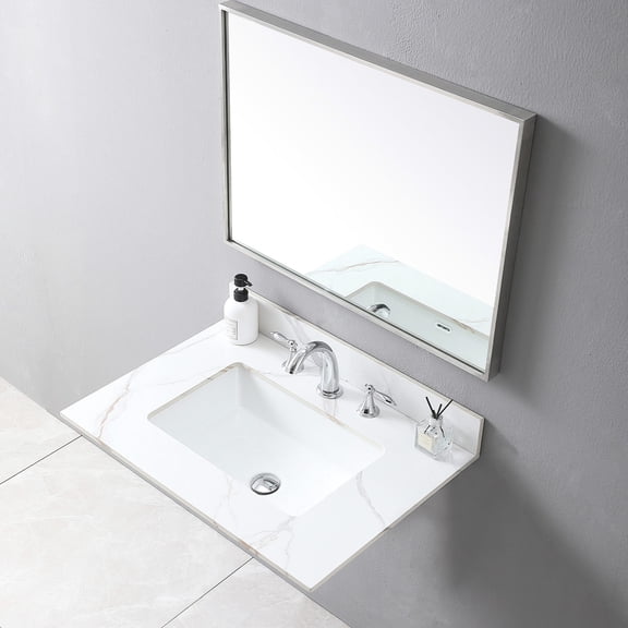 Warmly Elegant Sintered Stone Vanity Top - Complement Light and Dark Cabinets