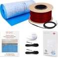 thumbnail image 1 of WarmlyYours 73 sqft Electric Radiant Floor Heating System - Heated Floor System Kit with 235 ft. Floor Warmer Cable 120V, UWG5 WiFi Thermostat, Uncoupling Membrane, Sensors, Install Tester, 1 of 1