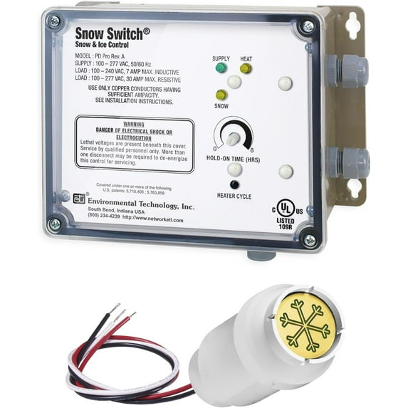 WarmlyYours Advanced Snow and Ice Melt Control with Air Sensor for Snow Melting and Roof and Gutter Deicing Systems, SCA-Dual-AIR-SS-2