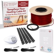 WarmlyYours Heated Floor System Cable Kit 31 sqft 240V Radiant Electric Floor Heating System for Bathrooms, Heated Flooring System Under Tile Floors with UWG5 LED Touch WiFi Programmable Thermostat