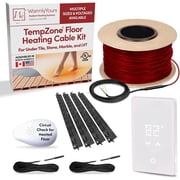 WarmlyYours Heated Floor System Cable Kit 51 sqft 240V Radiant Electric Floor Heating System for Bathrooms, Heated Flooring System Under Tile Floors with UTN5 LED Touch Non-Programmable Thermostat