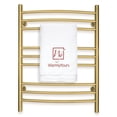 thumbnail image 1 of Riviera Heated Towel Rack, 9-Bar Electric Towel Warmer, Wall-Mounted, Polished Gold – Plug-in or Hardwired for Spa-Warm Towels in Your Bathroom, 1 of 12
