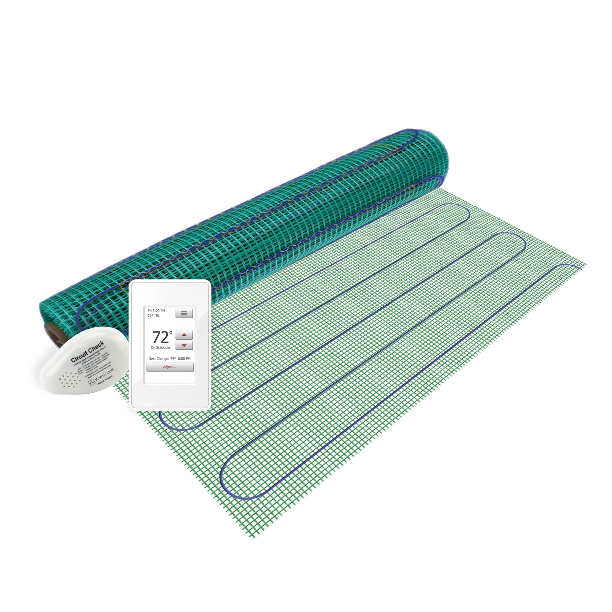 WarmlyYours TempZone Electric Radiant Floor Heating Easy Mat Kit 3' x 5' (15 Sq. Ft) with nSpire