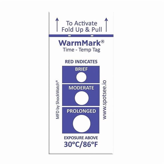 Warmmark TemperatureIndicatingLabel,Blue,PK100 WM 37/99