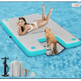 thumbnail image 1 of Warmounts   Floating Ring Inflatable Water Hammock River Floats Lake Raft for Adults Tanning Pool Lounger Float Island Platform Pad Mat for Party, 1 of 1