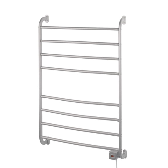 Warmrails Kensington Wall Mount Towel Warmer, Nickel, 39.5-Inch Height, 23.5 inch Wide - Plug In or Direct Wire - Model HSKS